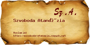 Szvoboda Atanázia névjegykártya